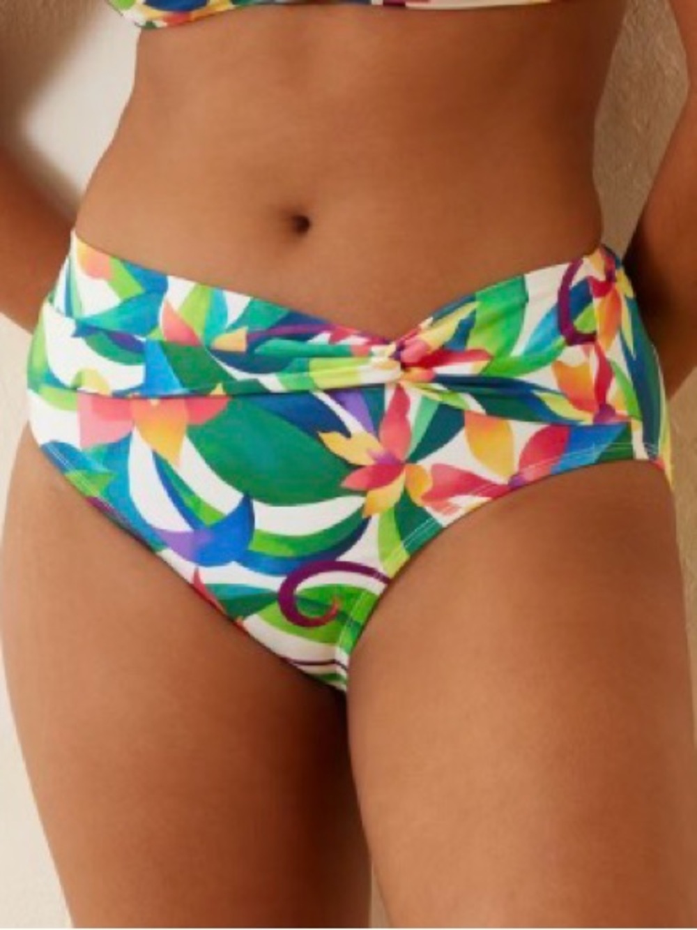 Tommy Bahama Tropical Blooms twist High Waist Bikini Bottom - Small - New